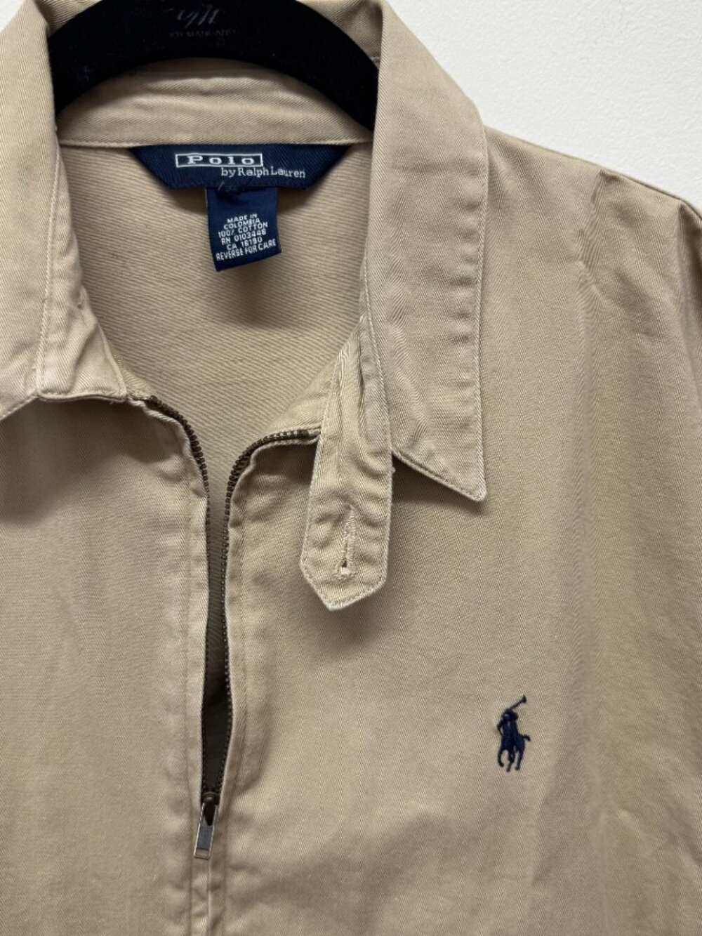 Polo Ralph Lauren Jacket Tan Cotton Bomber Unlined Men’s Lightweight - M
